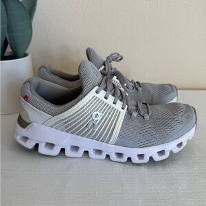 Gray and White Athletic Sneakers